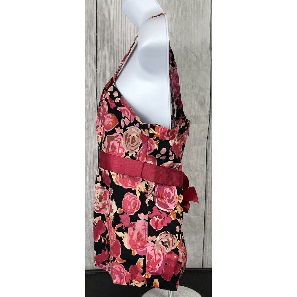 Motherhood Maternity Medium Removeable Strap Floral Print Top Black Pink - Picture 4 of 12